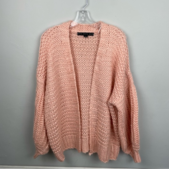 HYFVE Soft Crocheted Open Front Chunky Cardigan Sweater Size Large - Picture 6 of 11